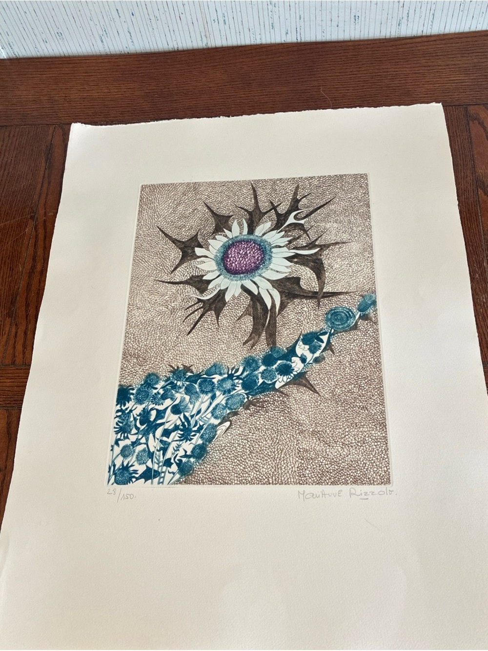 Marianne Rizzolo Signed Limited Edition Hand-Colored Etching